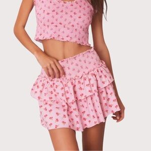 LoveShackFancy Ohana Cherry Mini Skirt Size XL 12